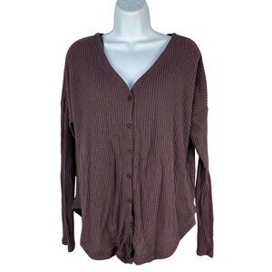 Wild Fable Womens Ribbed Button Front Cardigan Soft Knit Long Sleeve Size M
